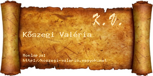 Kőszegi Valéria névjegykártya
