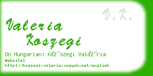 valeria koszegi business card